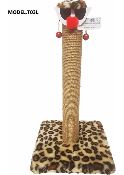 T03 Palyaço Kedi Tırmalama Tahtası Leopar 54 cm