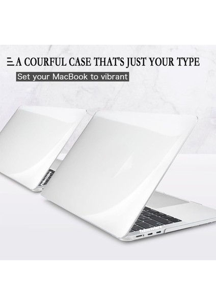 Apple Macbook 13.6' Air 2022 M2 A2681 Kılıf Şeffaf Kılıf Hava Menfezli Tam Koruma Kristal Kapak