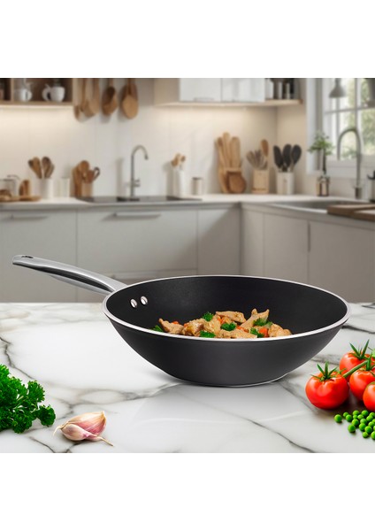 Atlanta 28 cm Wok Tava Black