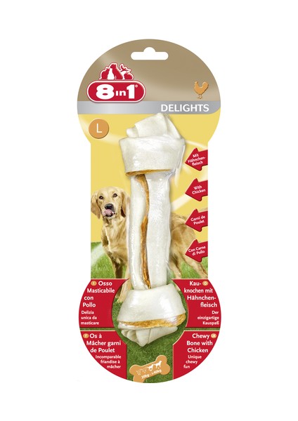 8 In 1 Delights Bones Tavuklu Köpek Kemik Ödülü Large 85 gr