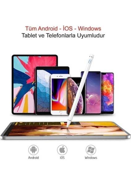 Ipad Iphone Android Uyumlu Pencil Dokunmatik Stylus Kalem