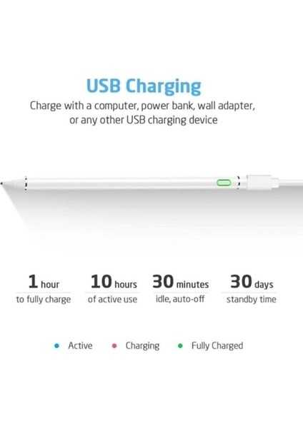 Ipad Iphone Android Uyumlu Pencil Dokunmatik Stylus Kalem
