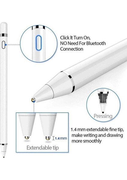 Ipad Iphone Android Uyumlu Pencil Dokunmatik Stylus Kalem