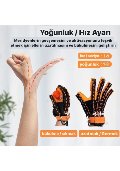 Fonksiyonel Isıtmalı Rehabilitasyon Robot Eldiven Çift El L Beden