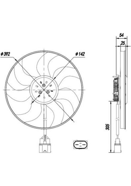 47926 Fan Motoru 250W 392MM Ameo 17-Polo 10-A1 11-18 Ibiza 13-17 Toledo 13-Fabia 11-Rapid 13- 6R0959455D
