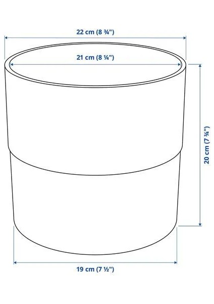 Dekoratif Plastik Saksı Gri 19 cm