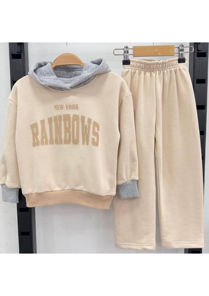 Rai̇nbows Kapşonlu Takim Bel Lasti̇kli̇ Kız Eşofman Takım fiyatları