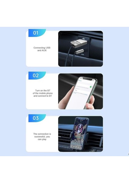 Tüm Telefonlara Bluetooth 5.0 Receiver USB Aux Wireless Araç Kiti Telefon Konuşma Müzik Dinleme