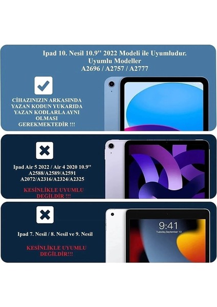 Apple Ipad 10. Nesil 10.9" 2022 Uyumlu Kılıf Tutmalı Standlı Çocuk Silikon Case A2696 A2757 A2777