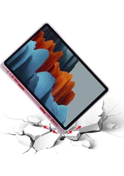 Samsung Galaxy Tab S7 Fe S8 Plus T970/X800/T733/T737/T736 12.4" Kalem Bölme Arka Silikon Kapak Kılıf