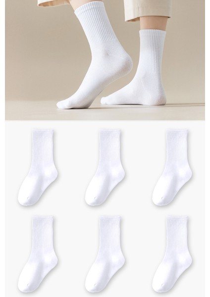6 Çift Düz Tenis Çorap Unisex , Erkek , Kadın Tenis Çorap