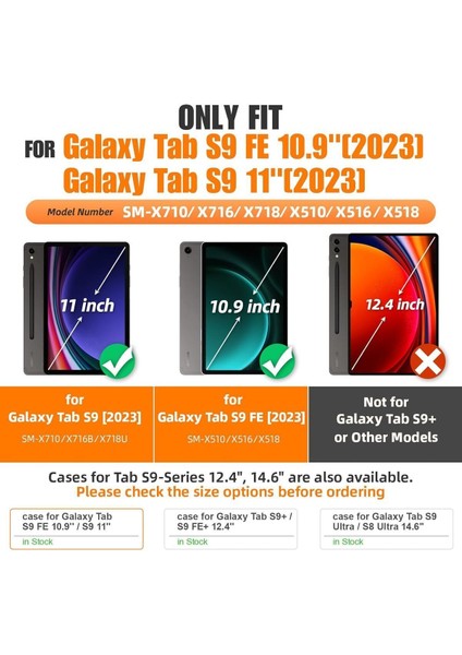 Samsung Galaxy Tab S9 Fe 10.9 Inç Tablet Kılıfı Kalemlikli Askılı Tank Silikon Yüksek Koruma SM-X510