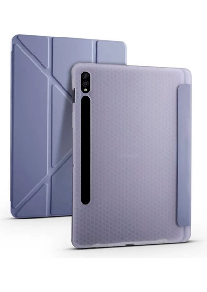 Samsung Galaxy Tab S7 Fe S8 Plus T970/X800/T733/T737/T736 12.4" Kalem Bölme Arka Silikon Kapak Kılıf