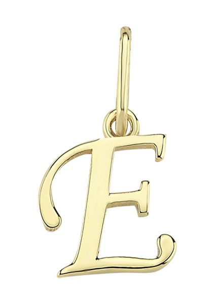 E Harfi Altın Kolye Ucu