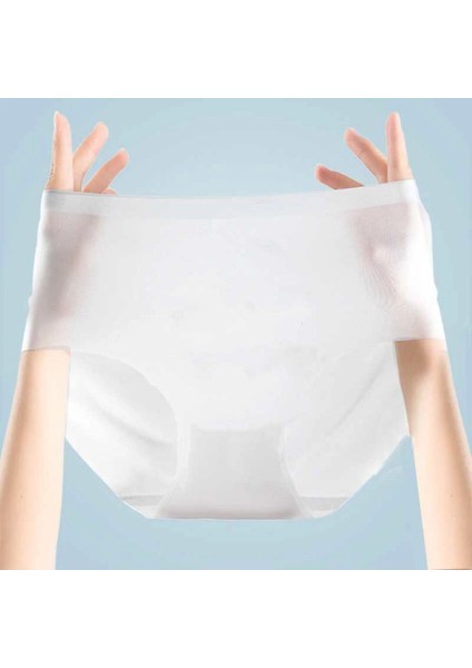 3'lü Set Ultra Ince Mikro Şeffaf Dikişsiz Iz Yapmaz Buz Ipek Lazer Kesim Külot Gri-Beyaz-Fuşya fırsatları