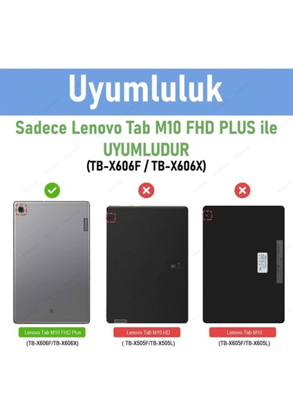 Lenovo Tab M10 Fhd Plus TB-X606 10.3 Inç Tablet Standlı 360° Dönebilen Deri Kılıf Leather Case