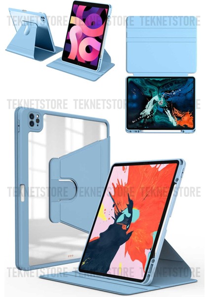 Apple Ipad Pro 3. ve 4. Nesil M1-M2 Çip 2021 / 2022 11'' Inç Uyumlu Kalemlikli Standlı Klılıf