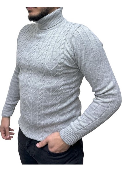 Boğazlı Desenli Triko Erkek Kazağı fiyatları