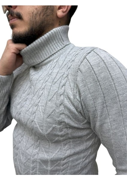 Boğazlı Desenli Triko Erkek Kazağı modelleri