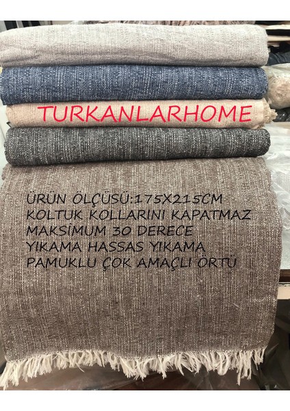 Çok Amaçlı Pamuklu Örtü- Kanepe-Koltuk Şalı-Koltuk Örtüsü 175 x 215 (Kahverengi )