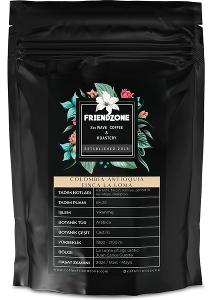 Colombia Antioquia Finca La Loma Yöresel Kahve 500 gr