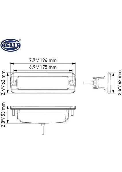 10V-30V LED Bar Off-Road Gömme Tip 30W 2000 Lümen (Geniş Açı) (6 Ledli) (169*62*53 Mm)