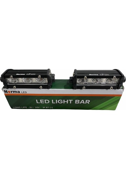 9V-35V LED Bar Off-Road 9W (3 Ledli) Tek Sıra Ince Düz (100 Mm) (2 Ad)