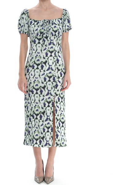 Yarım Kol Midi Boy Elbise