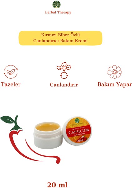 Kırmızı Biber Özlü Canlandırıcı Bakım Kremi, 20 ml