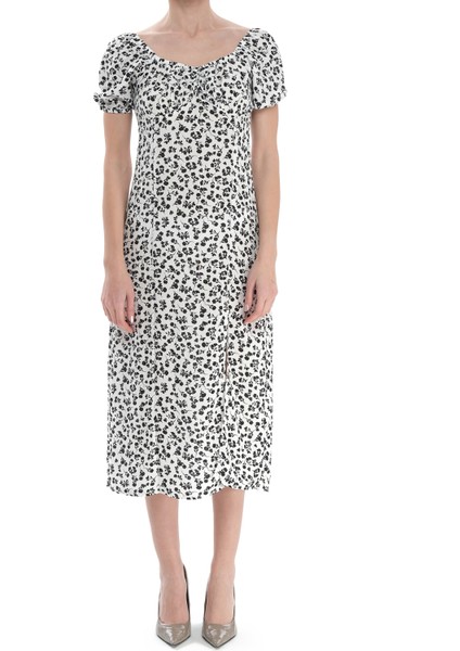 Yarım Kol Midi Boy Elbise