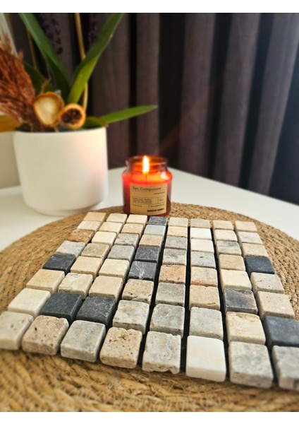 Mermer Nihale (Çaydanlık - Tencere Altlığı) Büyük Mix Kare