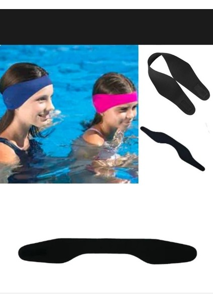 Yetişkin ve Çocuklar Için Yüzme Kulak Koruyucu Bant Su Geçirmez Havuz Deniz Bonesi Siyah fiyatları