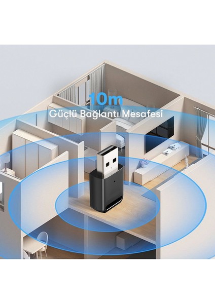 M91 Bluetooth 5.0 USB Aux Dönüştürücü - Ürün Rengi : Siyah