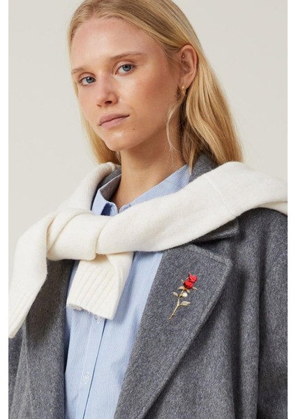 Tomurcuk Kırmızı Gül Inci Detaylı Kadın Broş Yaka Iğnesi fiyatları