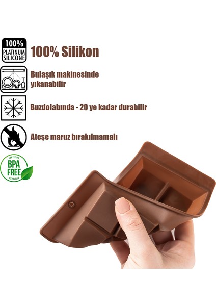 Mys Çikolata Kabı Dubai Silikon, Çikolata Yapma Kalıbı Bpa Free Pratik Çikolata Kabı 2 Adet fiyatları