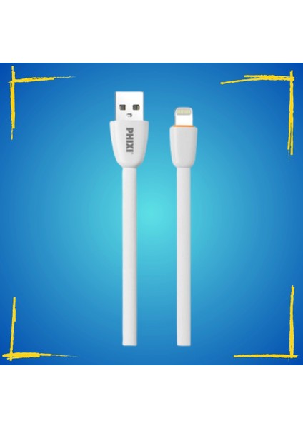 CB411L Yassı Kablolu 100 cm Lightning Şarj ve Data Kablosu - 3A Hızlı Şarj, Esnek ve Dayanıklı