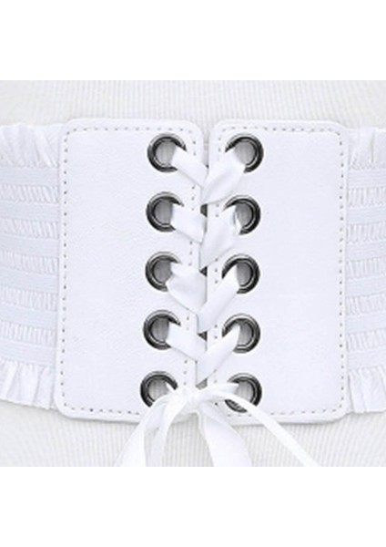 Lovoski Kadın Deri Elastik Geniş Bant Bel Kemeri Waspie Korse Cinch Underbust Beyaz (Yurt Dışından) fırsatları