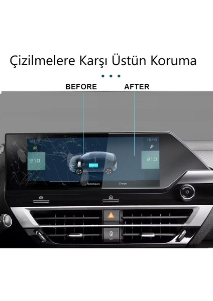 Citroen E-C4 10 Inç Mat Ekran Koruyucu Multimedya Navigasyon