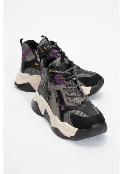 Lowel Siyah-Mor Kadın Spor Bot