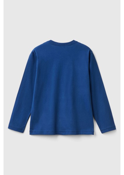 Erkek Çocuk Bisiklet Yaka Uzun Kollu T-Shirt - Lacivert fiyatları