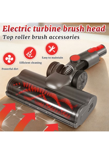 Dyson V7 V8 V10 V11 V15 Elektrikli Süpürge Zemin Aparatı LED Farlı Türbin Fırça Başlığı (Yurt Dışından)