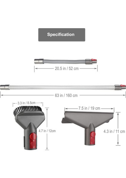 Dyson V15 V11 V10 V8 V7 Elektrikli Süpürge Için 4 Adet Fırça Aksesuarları Dyson Elektrikli Süpürgeler Için Yedek Ek Aksesuarları B (Yurt Dışından)