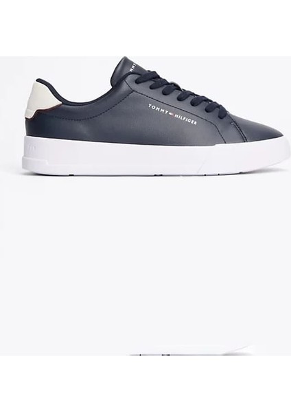 Erkek Pebble Grain Court Sneaker - Lacivert