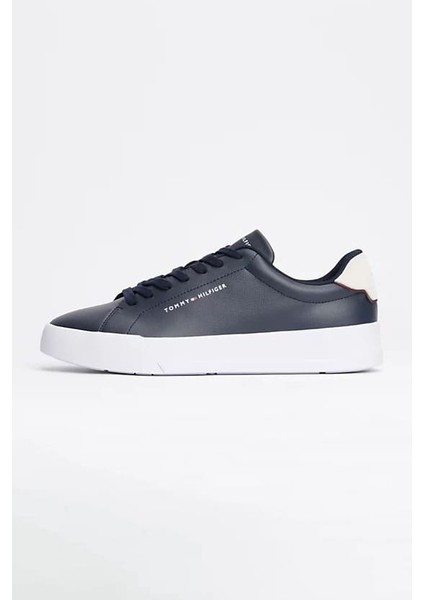 Erkek Pebble Grain Court Sneaker - Lacivert