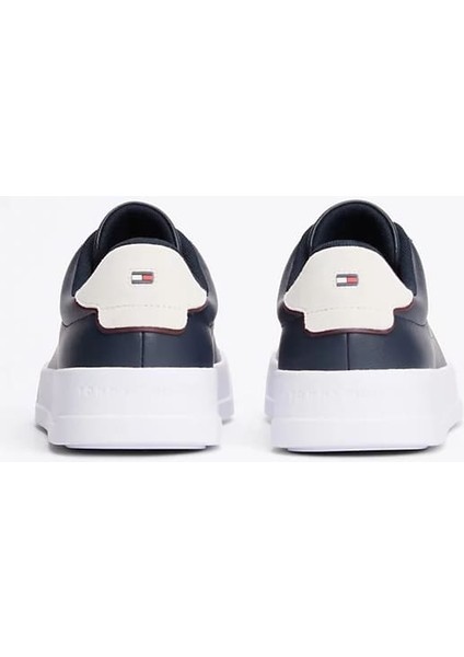 Erkek Pebble Grain Court Sneaker - Lacivert