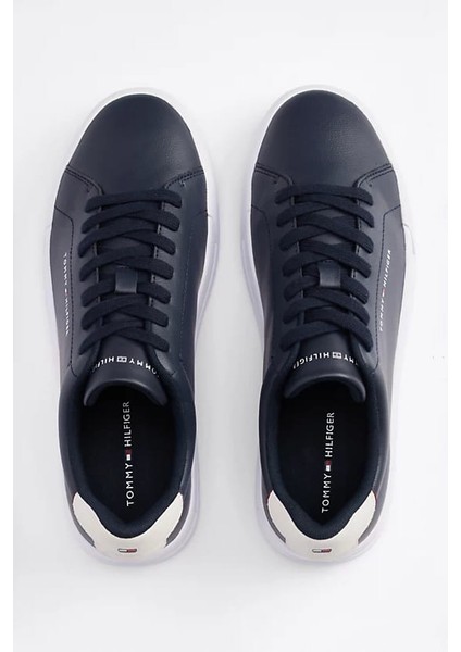 Erkek Pebble Grain Court Sneaker - Lacivert
