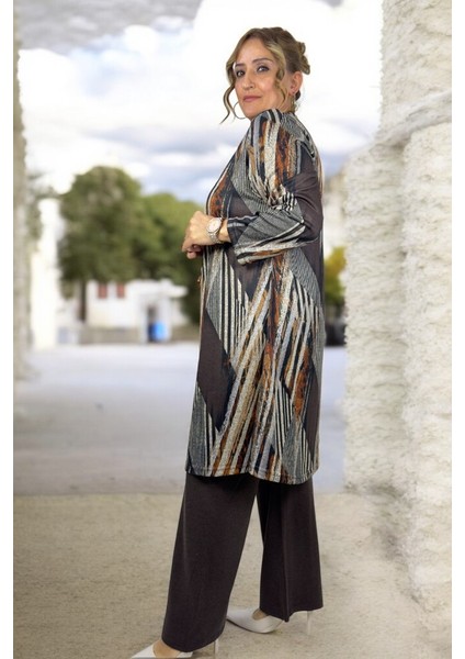 Bisiklet Yaka Yumoş Viskon Kumaş Tunik Beli Lastikli Viskon Pantolon Büyük Beden Alt Üst Takım modelleri