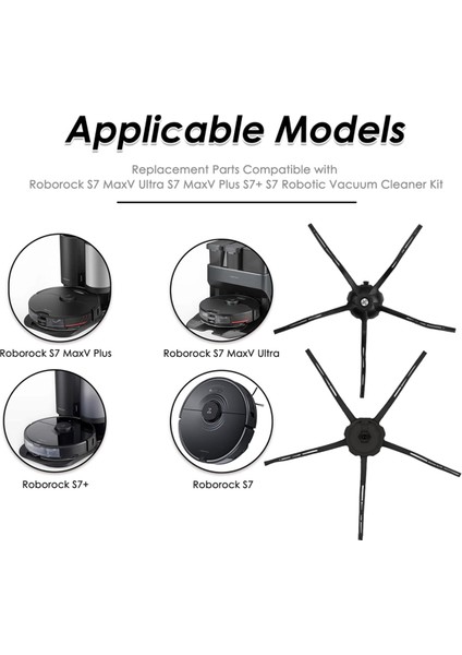 Roborock S7 S7+ S7 Maxv Ultra S8 Pro Ultra S8 S8+Q7 Max Q7 Max+ Q5 E2 E3 E4 S4 S5 S6 Vakum Için Yan Fırça Yedek Parçaları (Yurt Dışından) fiyatları