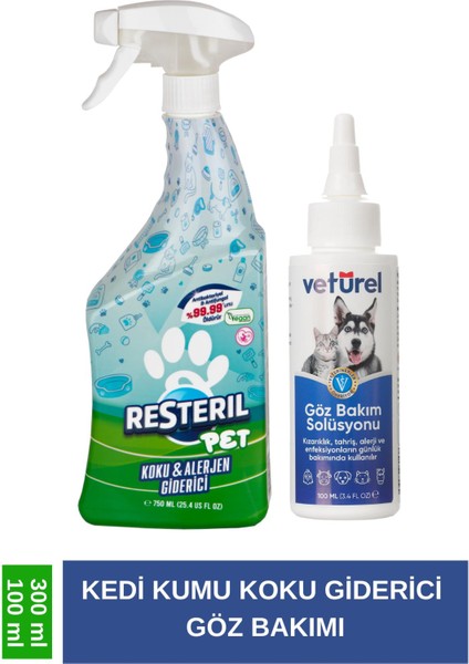 Kedi Göz Temizleme Solüsyonu Kedi Göz Kedi Kumu Kokusu Koku Giderici Pet 750 ml