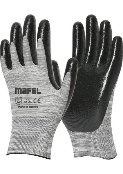 Mf-40 Yeşil Nitril - Gri - İş Güvenlik Eldiveni - 10/xl - 1 Çift - Paket